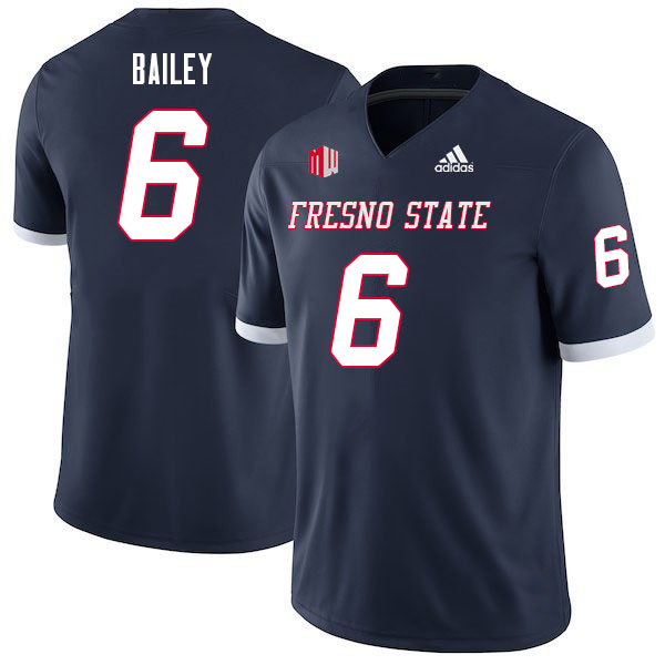 Men #6 Levelle Bailey Fresno State Bulldogs College Football Jerseys Sale-Navy